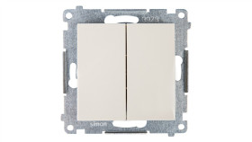 Simon 54 Przycisk Podwójny Zwierny, Szybkozłącza, Kremowy 2Z Dp2.01/41