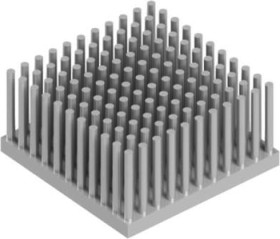 Pin heatsink, (L x W x H) 40 x 40 x 20 mm, 3.5 to 0.9 K/W, natural aluminum, 10006866