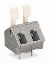 PCB terminal, 2 pole, pitch 7.5 mm, AWG 28-12, 16 A, cage clamp, light gray, 256-502/333-009/999-950