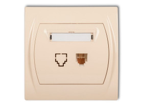 LOGO Gniazdo telefoniczne 1xRJ11 4-stykowy beżowy 1LGT-1 KARLIK