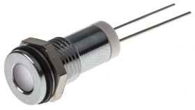 Lampka kontrolna do montażu panelowego 2V dc, biała 8mm LED Chrom RS PRO
