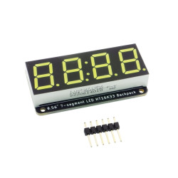 STEMMA QT 0.56&quot; 4-Digit 7-Segment Display - 7-segmentowy wyświetlacz LED z kontrolerem I2C (biały)