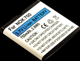 10874 Smartphone battery for Nokia devices, Li-Ion, 750 mAh