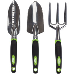 Draper 08992 Ergonomic Soft Grip Aluminium Fork and Trowel Set (3 Piece)