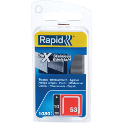 Rapid 40109511 53/10B 10mm Stainless Steel Fine Wire Staples (Box 1080)