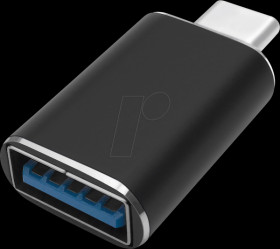 262111 USB 3.0 adapter, A socket to C plug, black