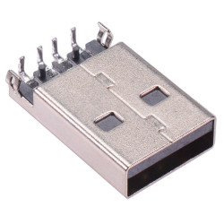 USB Type A Plug Horizontal Pins - Black