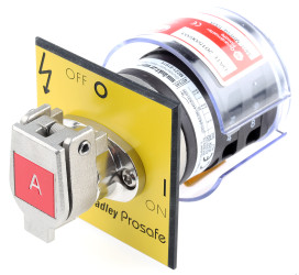 Przełącznik blokady bezpieczeństwa 440T-MRPSE100A 1 4NO 100 A 1000V Stal nierdzewna Blokada klucza IP20 132mm 64mm 64mm