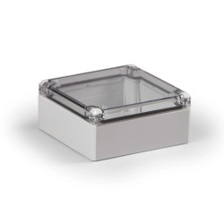 Obudowa Cubo D 120x122x56mm boki gładkie szare pokrywa przezroczysta IP67 PC DPCP121206T