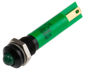 Lampka kontrolna do montażu panelowego 24V ac, zielona 8mm LED Końcówka lutownicza RS PRO