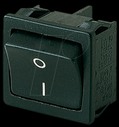 01802.1123-02 Rocker switch, 2-pin, OFF, black, I-O