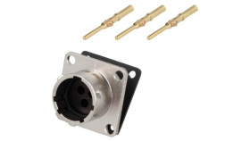 Rt00123pnh-K Złącze Okrągłe Gniazdo Kołnierz (4 Otwory),Na Panel 3Pin