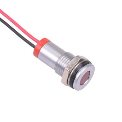 Q8F7GXXR24E Red Flush 8mm 24VDC LED Panel Indicator IP67 APEM