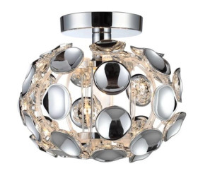 Plafon chromowany Ferrara S z kloszem z małych dysków na gwint E14 LP-17060/1C Light Prestige