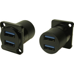 Cliff CP30088 USB3.0 A-A Adapter Black Metal Compact Design 1pc