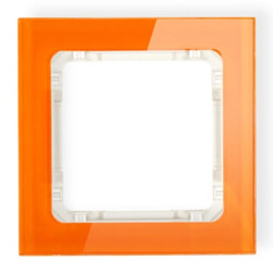 DECO Ramka pojedyncza - efekt szkła (ramka: pomarańczowa spód: beżowy) pomarańczowy 13-1-DRS-1