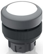 Pushbutton, unlit, groping, waistband round, white, front ring light gray, mounting Ø 22.3 mm, 1.30.240.101/0208