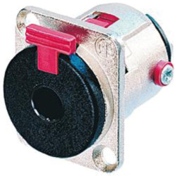 6.35 mm jack panel socket, 3 pole (stereo), solder connection, metal, NJ3FP6C