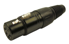 Złącze XLR 4 -pinowe Montaż na kablu Żeński Czarny