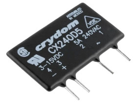 Przekaźnik półprzewodnikowy Uster: 3...15VDC 5A 12...280VAC THT CX240D5