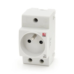 Gniazdo modułowe 16A na szynę TH, z uziemieniem (bolcem), KOOP Elektro MSF