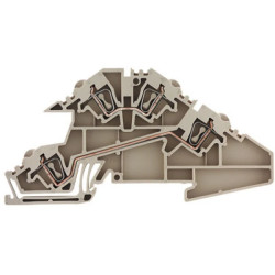 Złączka szynowa 2-piętrowa 4-przewodowa 2,5mm2 spreżynowa beżowa ZDL 2.5 S/L/L 1720760000