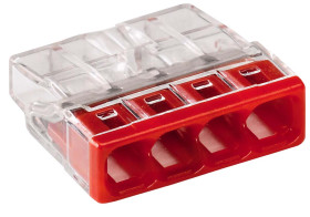 Złącze skrzynki przyłączowej 4-żyłowe WAGO rozmiar żyły 20 → 16 AWG Push-In Montaż na kablu