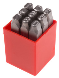 Zestaw wybijaków cyfr wysokość: 8mm 9-szt. 0 → 8 RS PRO