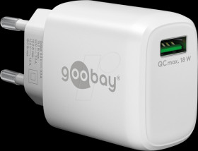 61672 USB fast charger, 18 W, 1x USB-A QC, black