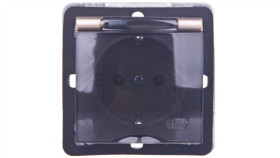 Impresja Gniazdo Bryzgoszczelne Z/U Schuko Ip44 Z Przesłonami Klapka...