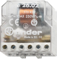 Current-surge relay, 2 Form A (N/O), 24 VAC, 10 A, 250 V, 400 W, 26.02.8.024.0000