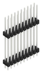 Pin header, 20 pole, pitch 2.54 mm, straight, black, SL1423520Z