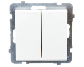 SONATA Przycisk podwójny zwierny ecru ŁP-17R/m/27