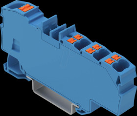 2206-8034 Distribution terminal 1x 6 mm² / 6x 1.5 mm², blue