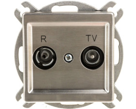 SONATA Gniazdo antenowe RTV zakończeniowe 10dB stal inox GPA-10RMPZ/m/37