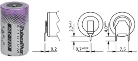 Lithium-battery, 3.9 V, 2/3R23, 2/3 AA, round cell, solder pin, 1301153702