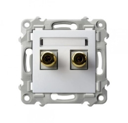 SZAFIR Gniazdo głośnikowe pojedyncze biały GGN-1Z/m/00