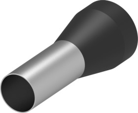 Insulated wire end ferrule, 25 mm², 30 mm/16 mm long, DIN 46228-4, black, 3-966292-3