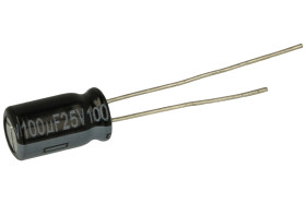 Kondensator; niskoimpedancyjny; elektrolityczny; EEUFR1E101H; 100uF; 25V; FR-A; fi 6,3x11mm; 2,5mm; przewlekany (THT); taśma; Pa