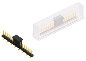 Pin header, 16 pole, pitch 2.54 mm, angled, black, 10059091