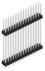 Pin header, 30 pole, pitch 2.54 mm, straight, black, SL1431030Z