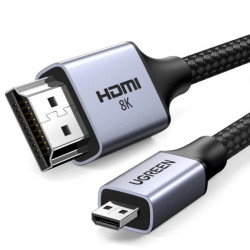 Kabel Ugreen HD164 15517 micro HDMI / HDMI 2.1 8K 2m - szary