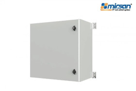 MIRSAN Szafa wisząca IP65 600/800/350mm (jednoskrzydłowe drzwi pełne płyta montażowa) szara