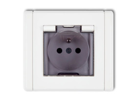 FLEXI Gniazdo hermetyczne z uziemieniem (klapka dymna przesłony torów prądowych) biały FGPB-1zdp KARLIK