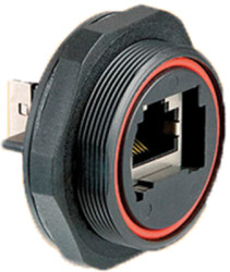 Socket, RJ45, 8 pole, 8P8C, Cat 5e, solder connection, PCB mounting, PX0839/90