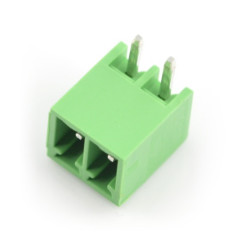 Listwa montażowa męska, 2-pinowa, raster 3,5mm, kątowa, zabudowana