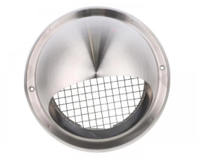 Czerpnia-wyrzutnia ścienna chromoniklowa z okapnikiem fi 160 mm O SV-160