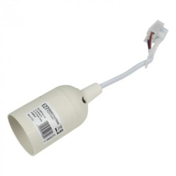 Gniazdo plastikowe oprawka E27 z zawieszką BIAŁE