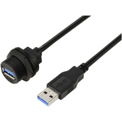 TRU COMPONENTS TC-13543568 USB 3.0 Female to Male 0.5m Plastic Waterproof Cable