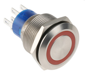 Nasadka przełącznika Chwilowy DPDT średnica wycięcia 22.2mm, montaż panelowy RS PRO